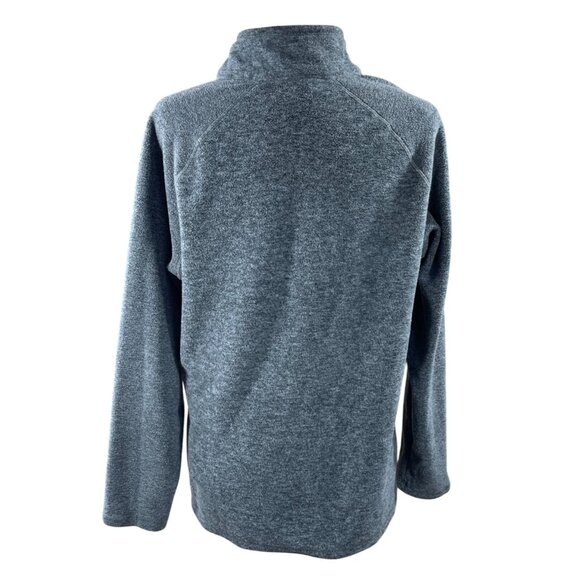 Eddie Bauer Fleece 1/4 Zip Women's Grey L Large Mock Neck Sweatshirt - Picture 3 of 5
